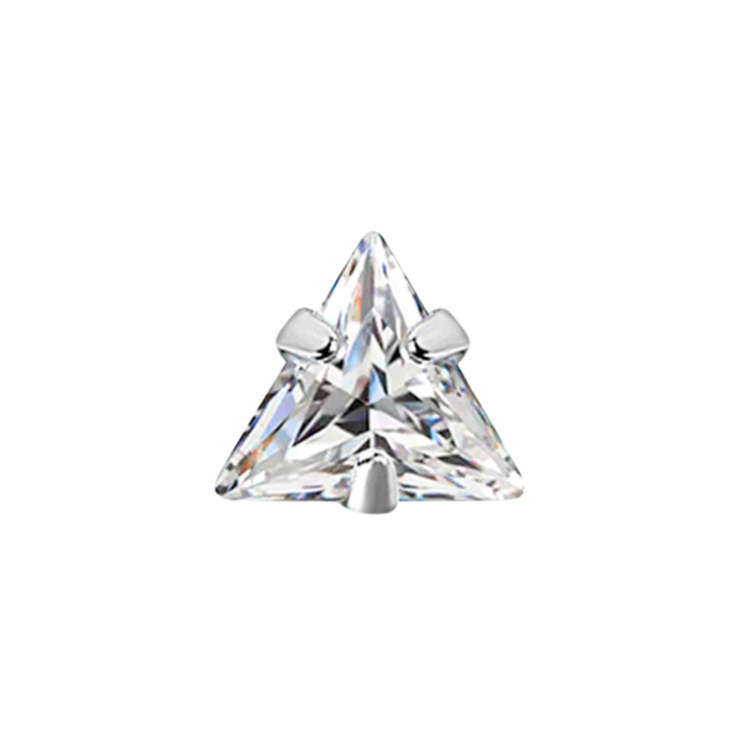 Titanium Triangle Cubic Zirconia Stone Top